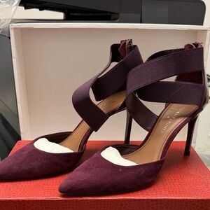 Donald J. Pliner Burgundy Crisscross Heels